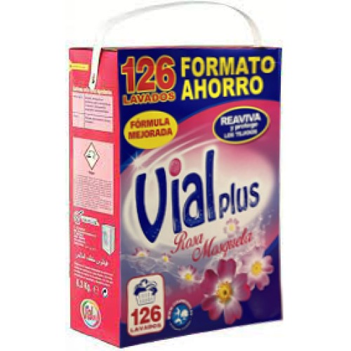 VIALPLUS DETERGENTE MALETA 6,3KG. (126 DOSIS) ROSA MOSQUETA  DETERGENTES POLVO